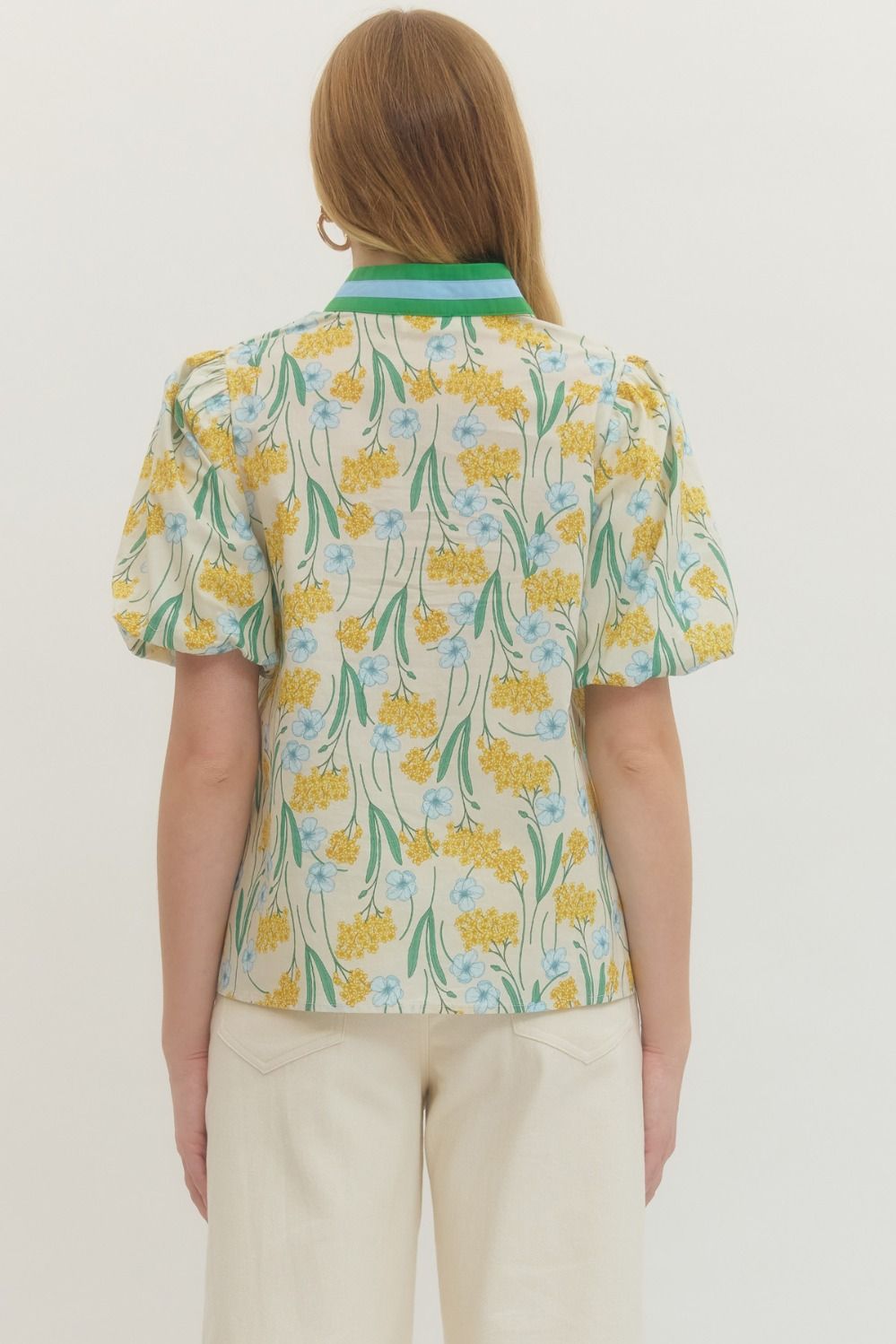 Sunny Floral Print Puff Sleeve Blouse