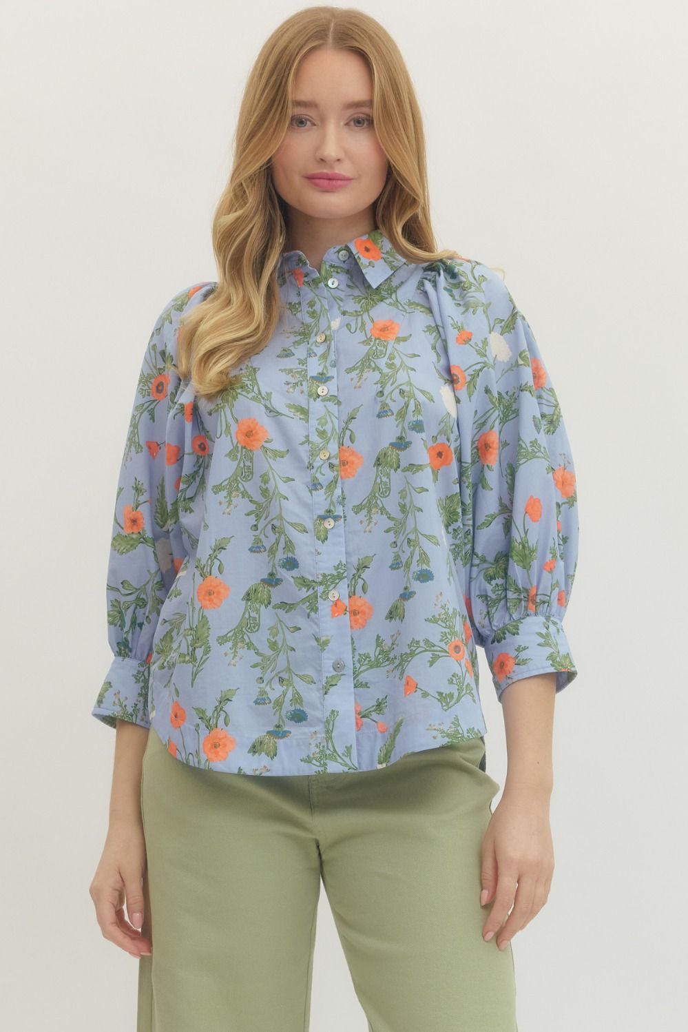 Harper Floral 3/4 Sleeve Blouse