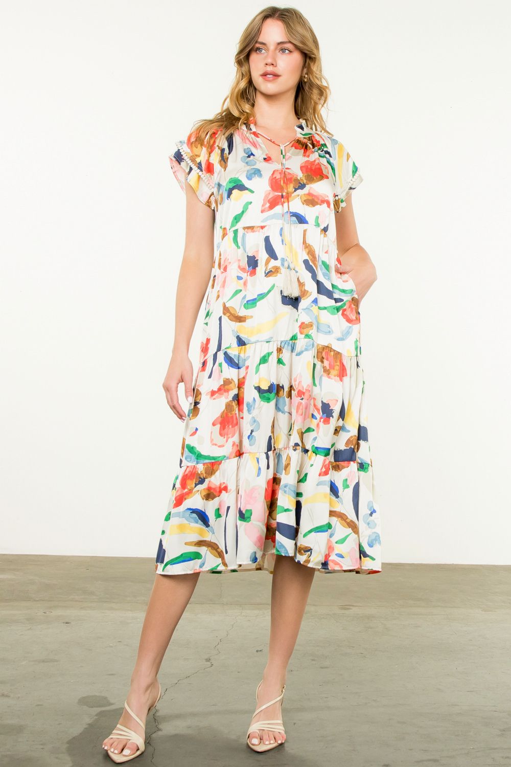 Spring Watercolor Maxi Dress