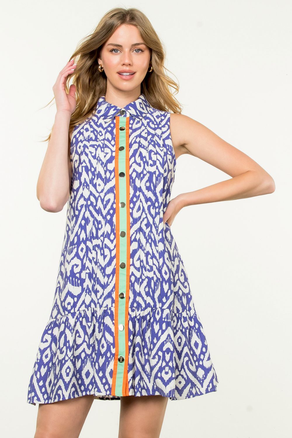 Sleeveless Print Dress by THML