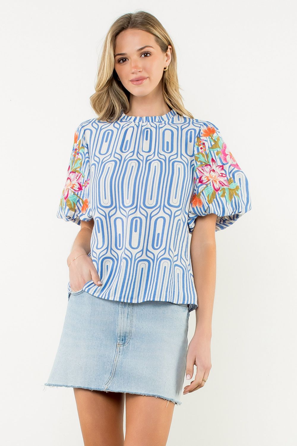 Celine Flower Embroidered Top by THML