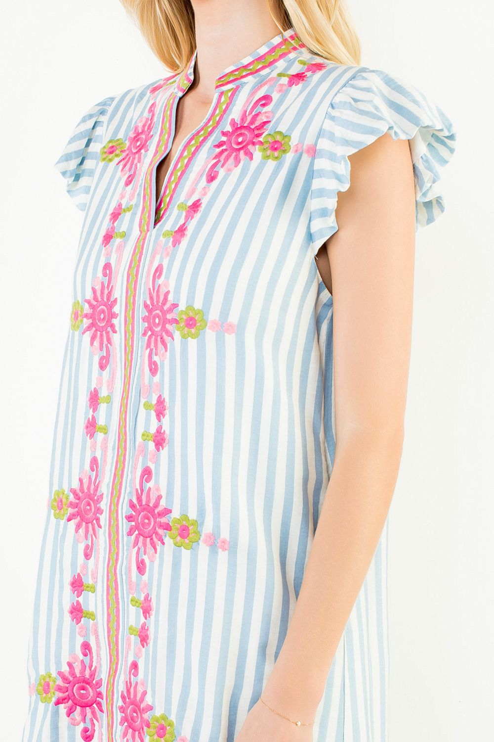 THML Embroidered Shift Dress