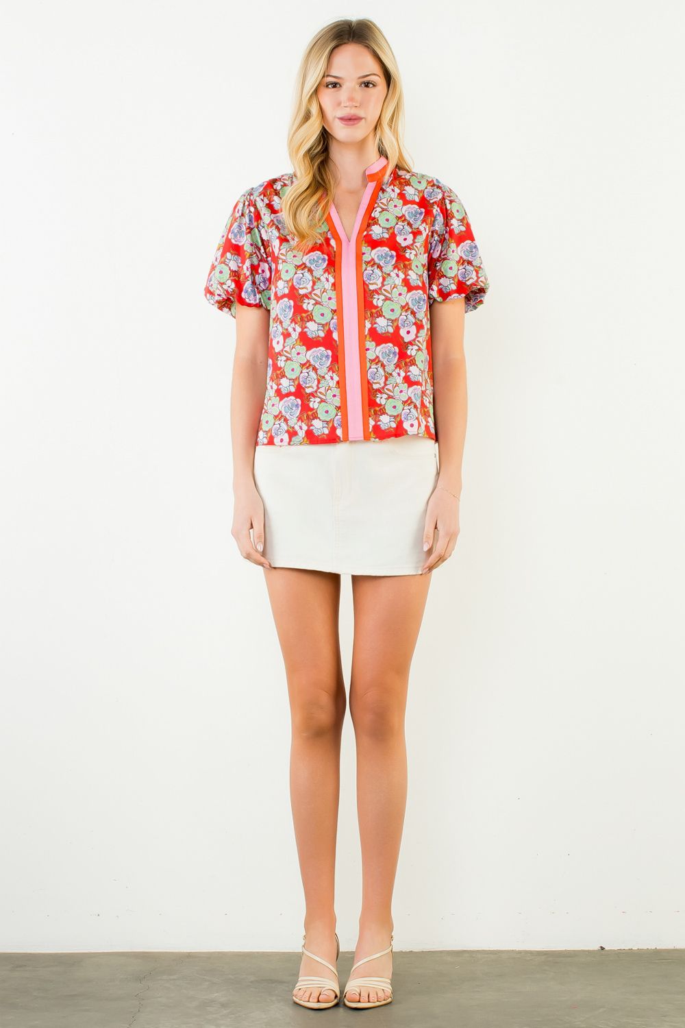 Carlysa Red Floral Blouse by THML