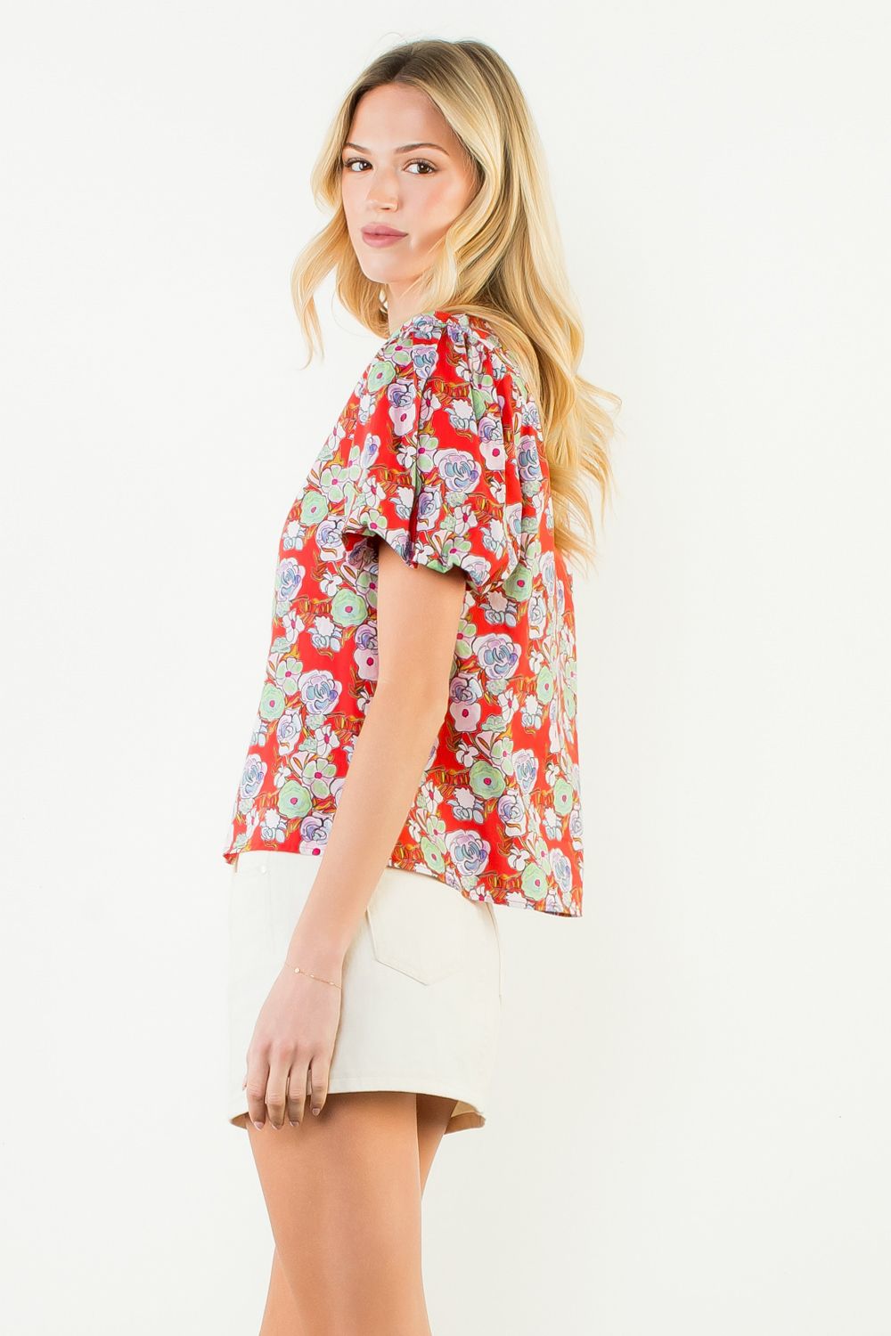Carlysa Red Floral Blouse by THML