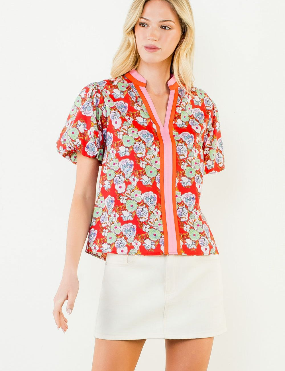 Carlysa Red Floral Blouse by THML