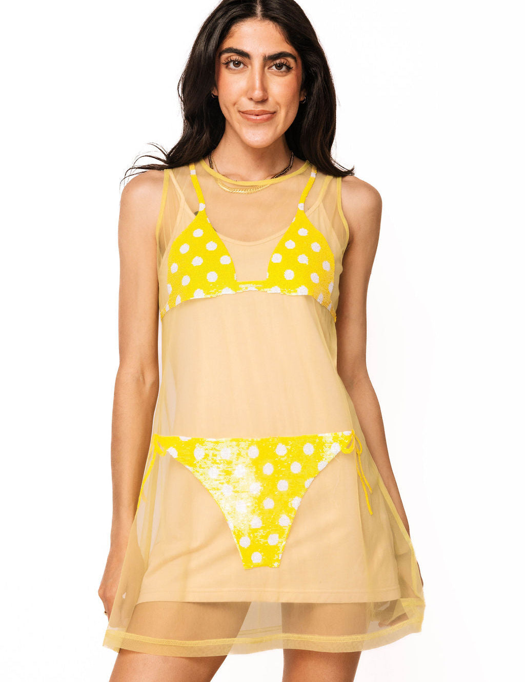 Queen of Sparkles Yellow Biking Coverup - FINAL SALE