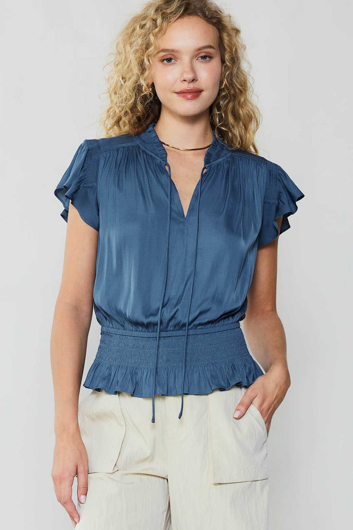 Blair Smocked Top by Current Air