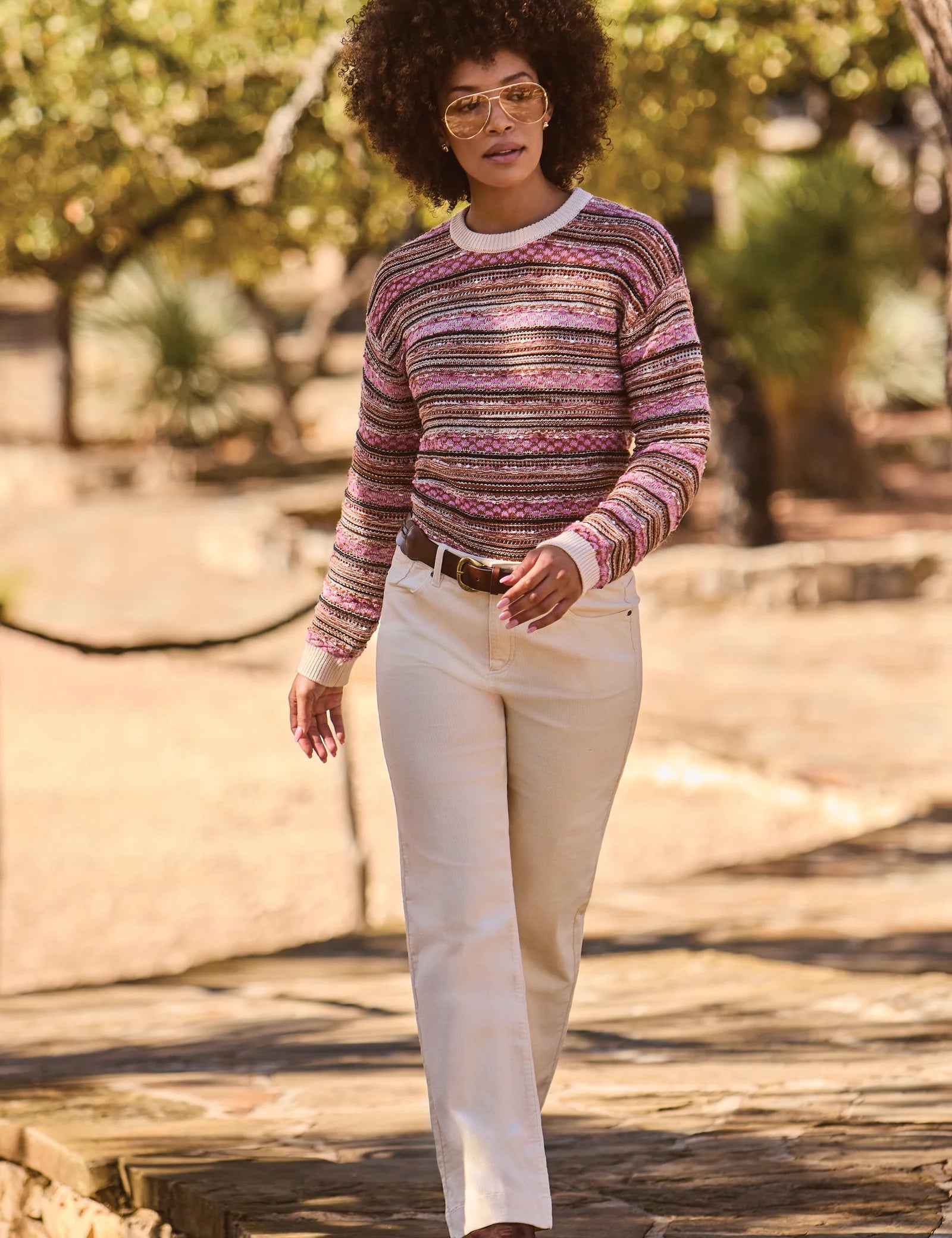 Louisa Textured Stripe Sweater