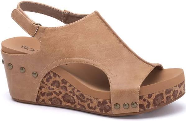 Carley Wedge in Taupe Leopard