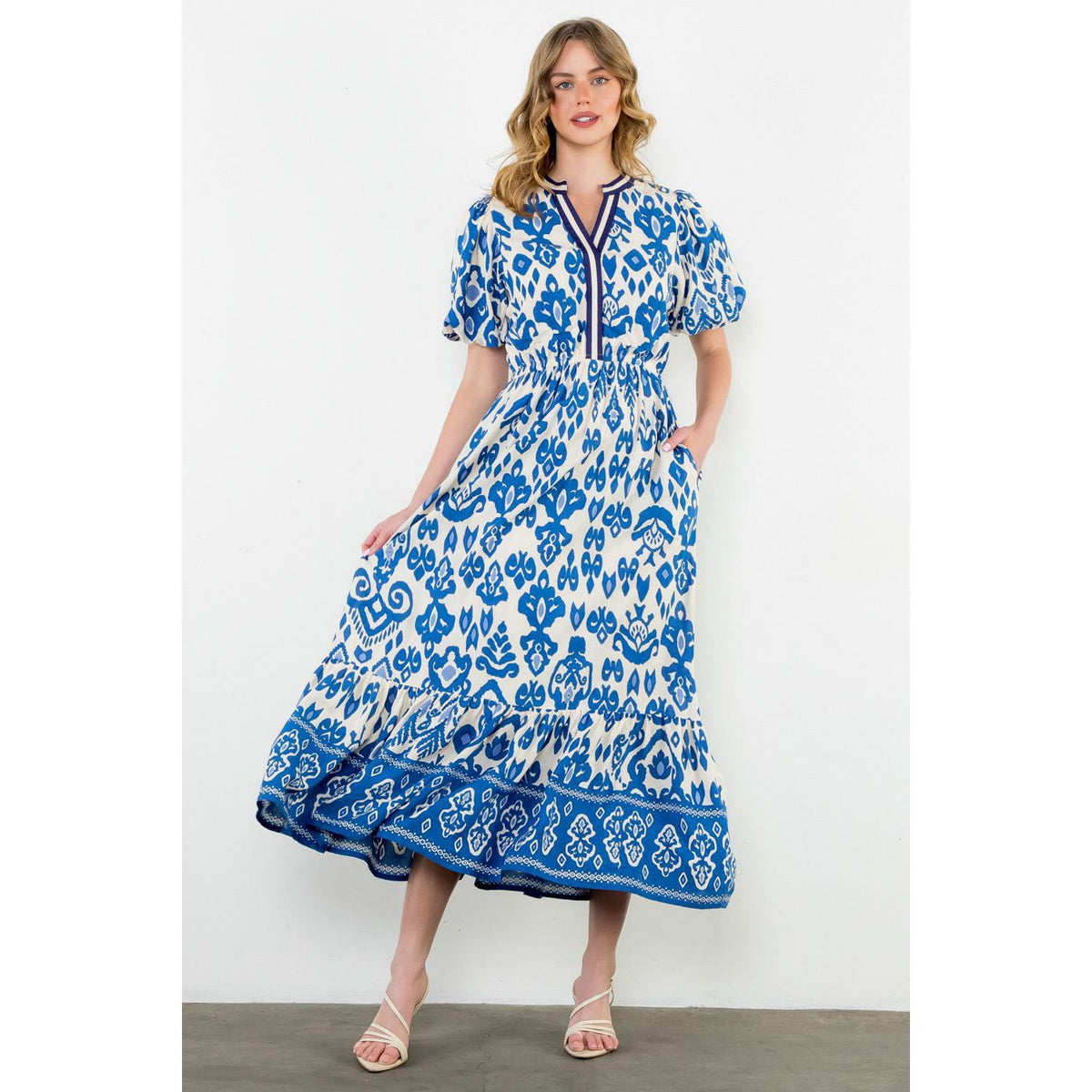 Ellen Puff Sleeve Maxi Dress by THML