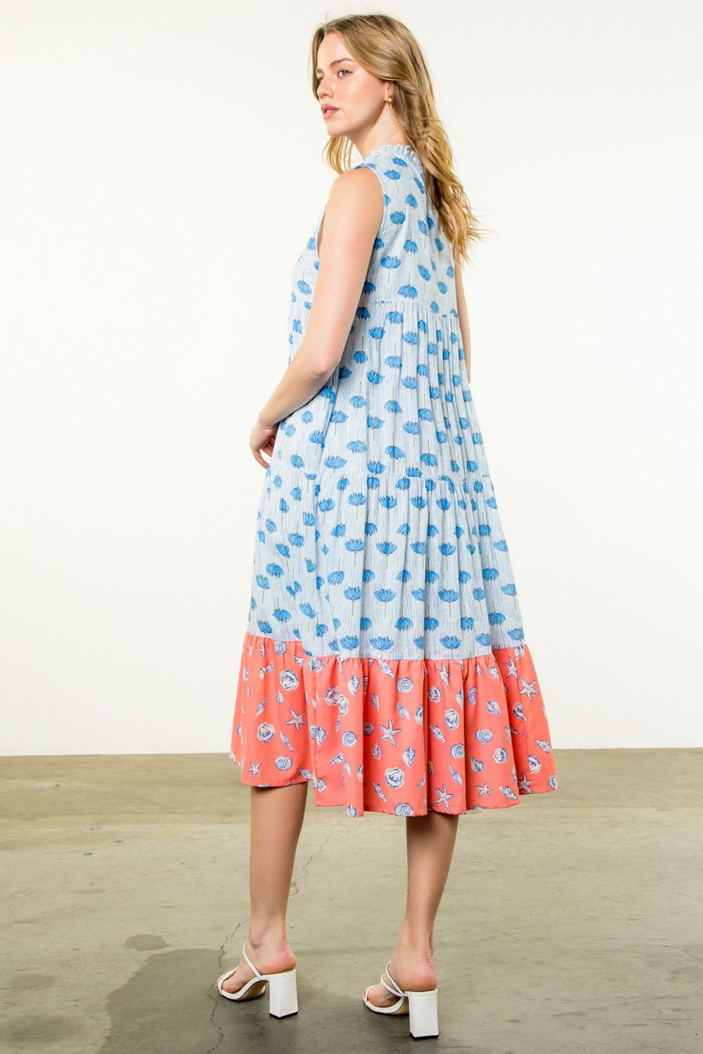 THML Sleeveless Flower Maxi Dress
