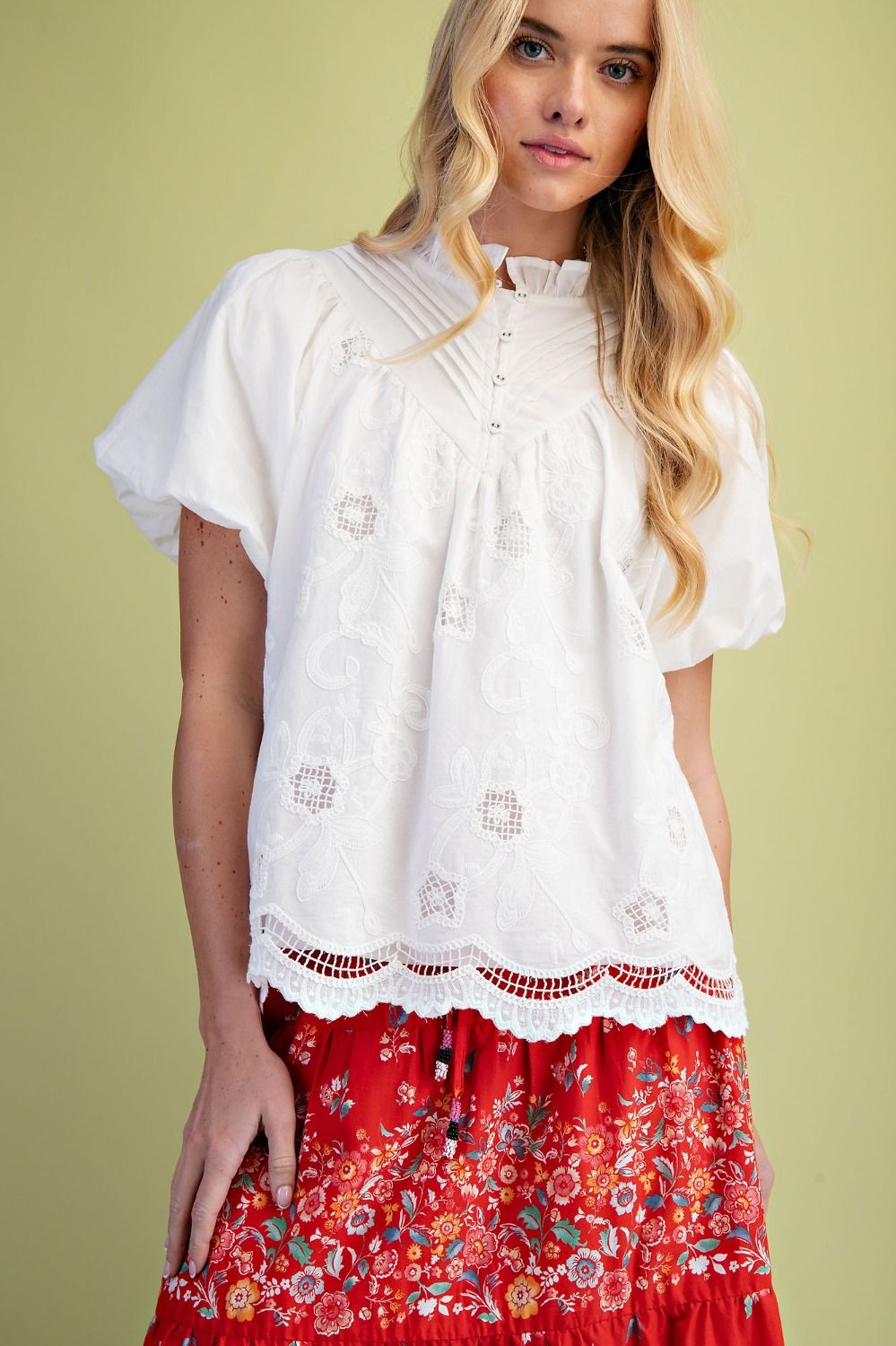 Boho Chic White Cotton Blouse