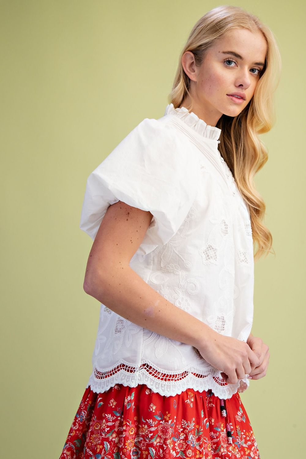Boho Chic White Cotton Blouse
