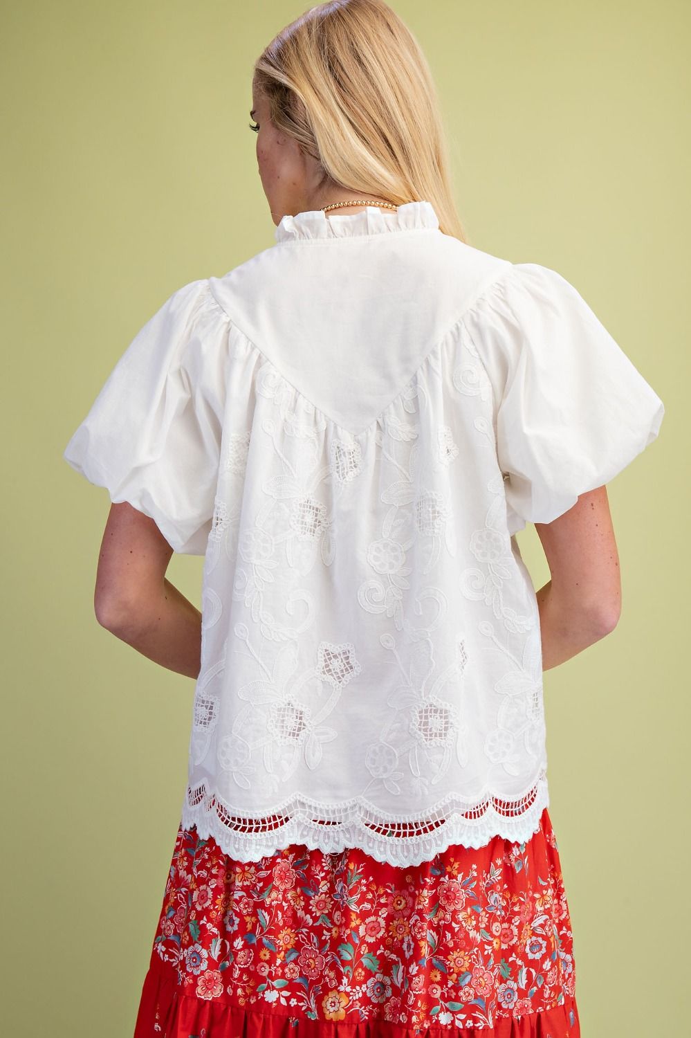 Boho Chic White Cotton Blouse