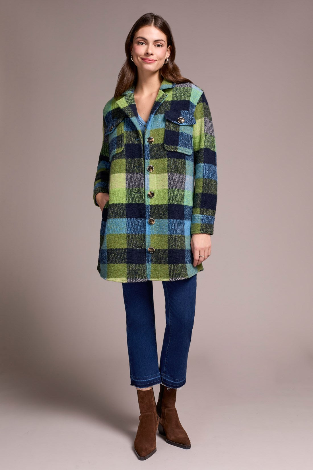 Nightfall Plaid Collared Shacket