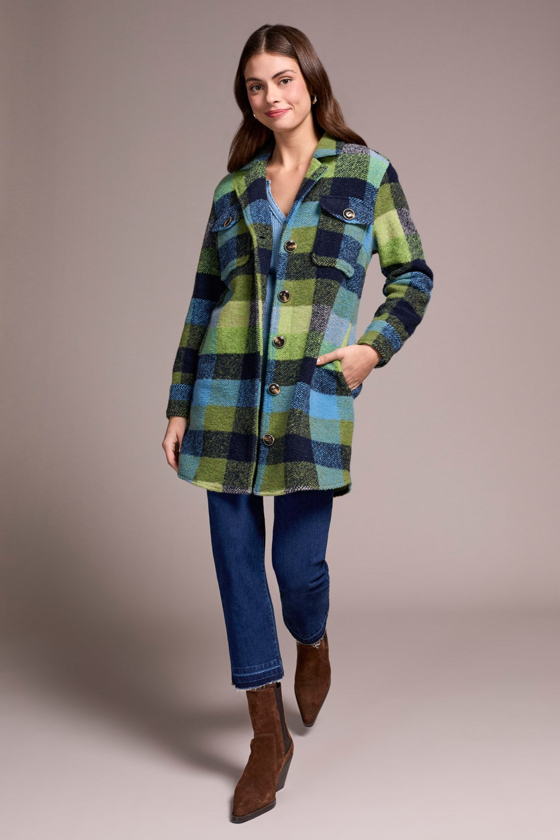 Nightfall Plaid Collared Shacket