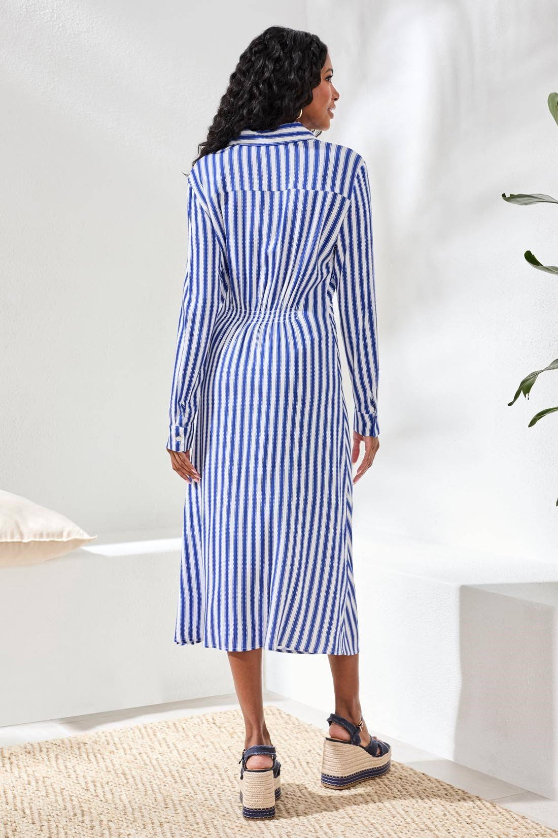 Long Sleeve Faux Wrap Dress