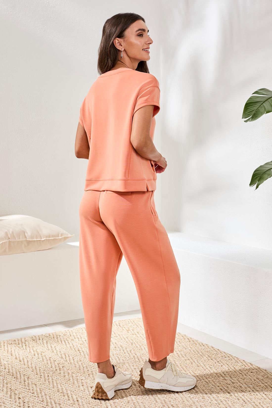 Modal Cap Sleeve Crew Neck Top