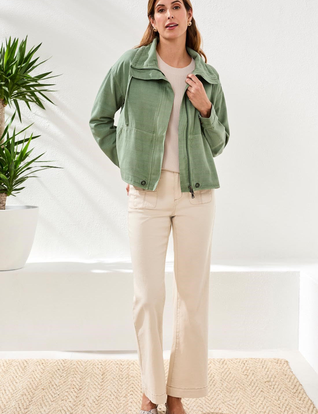Twill Button Front Jacket by Tribal