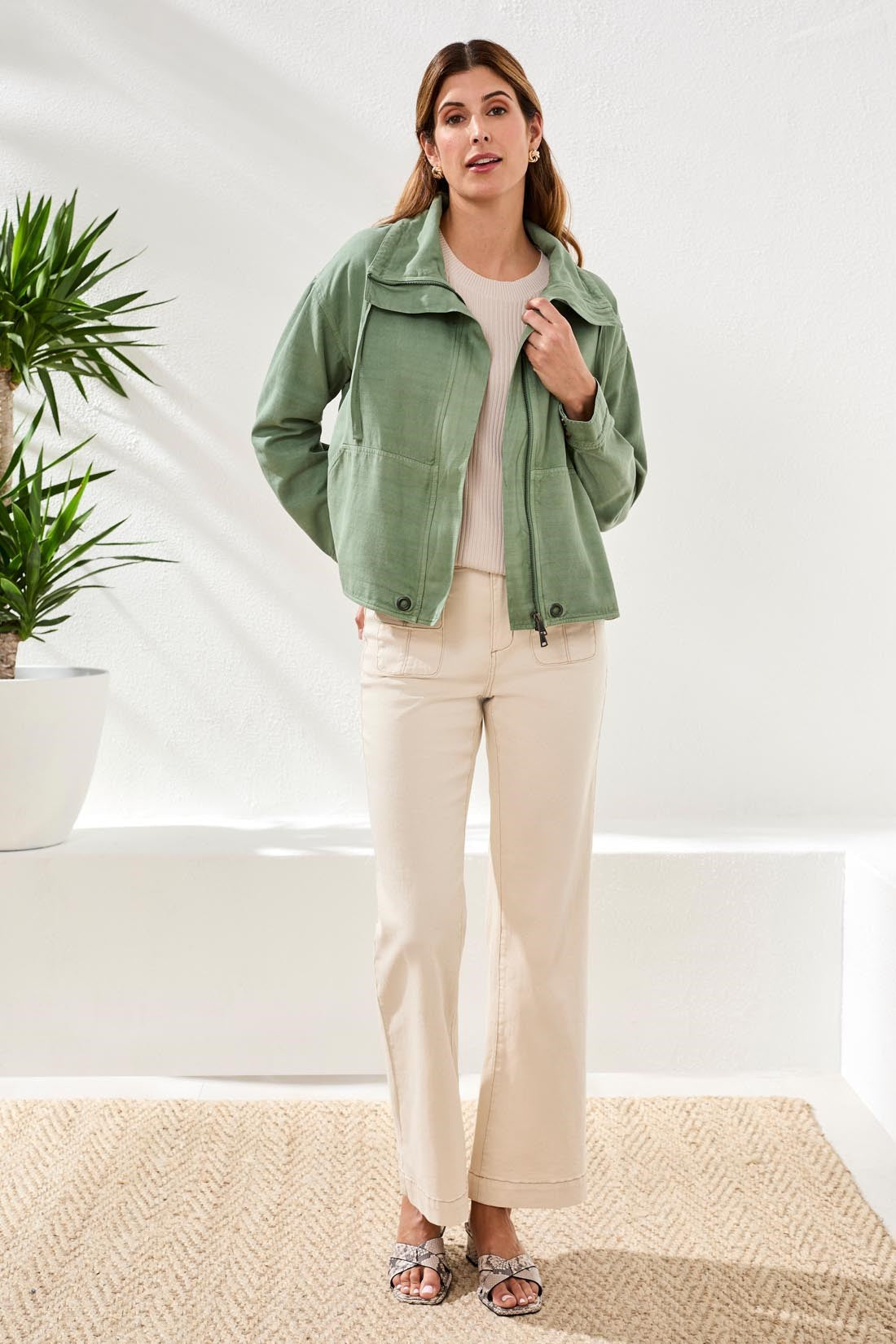 Twill Button Front Jacket by Tribal