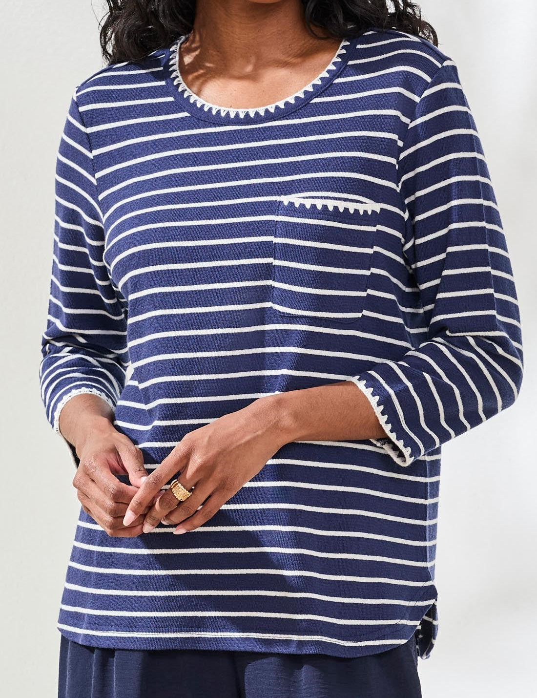 Nelly Stripe Knit Top by Tribal