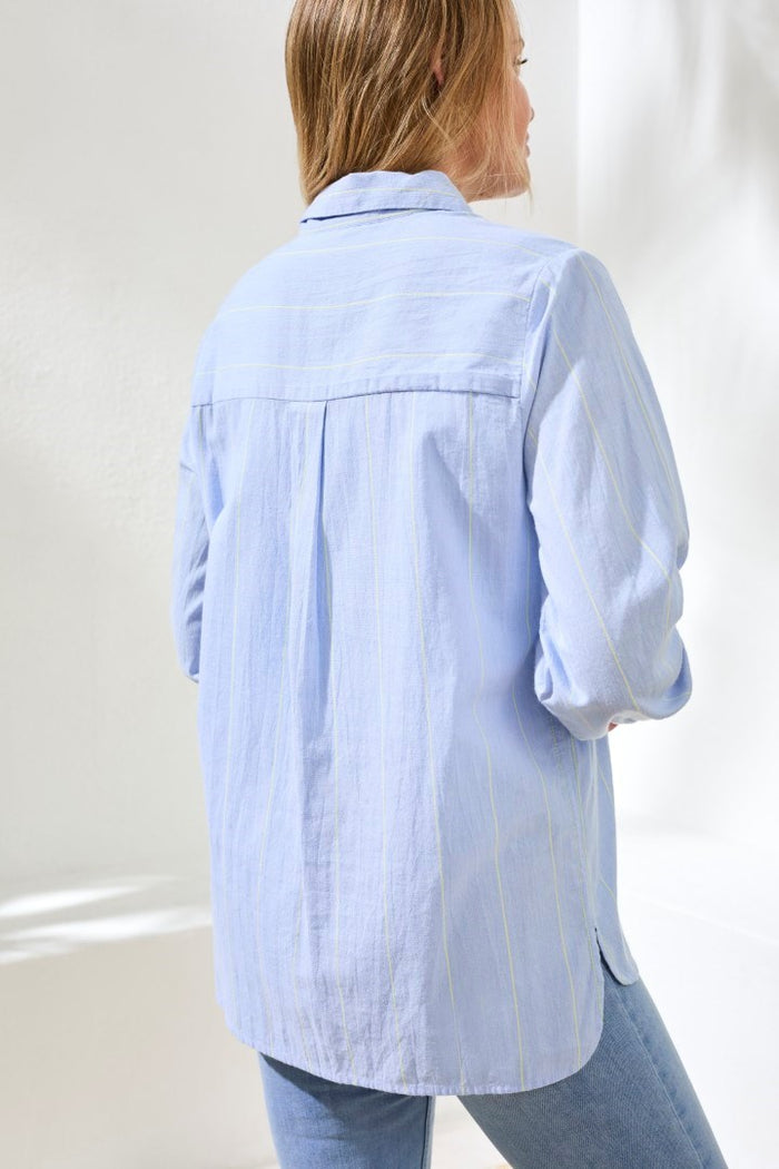 Chambray Stripe Button Front Shirt by Tribal