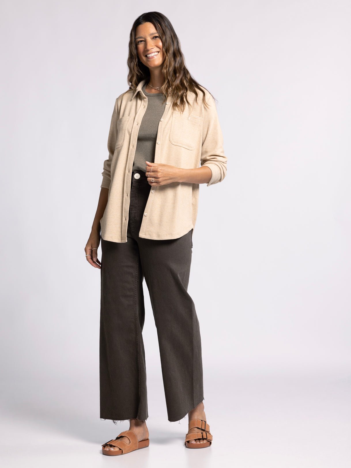Lewis Shirt in Coffee Stripe