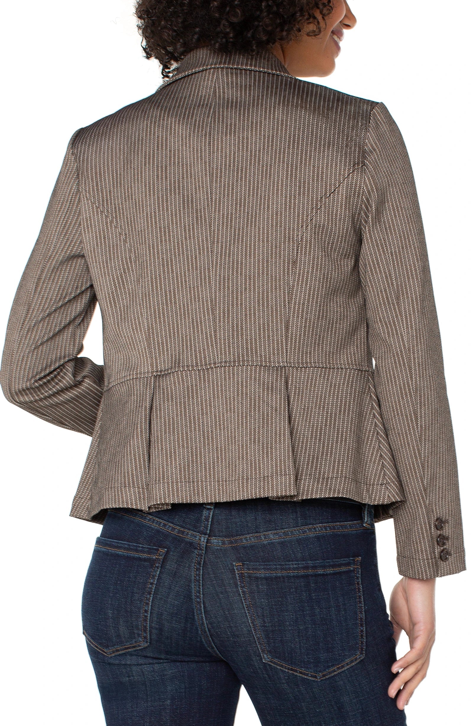Camel Peplum Blazer by Liverpool