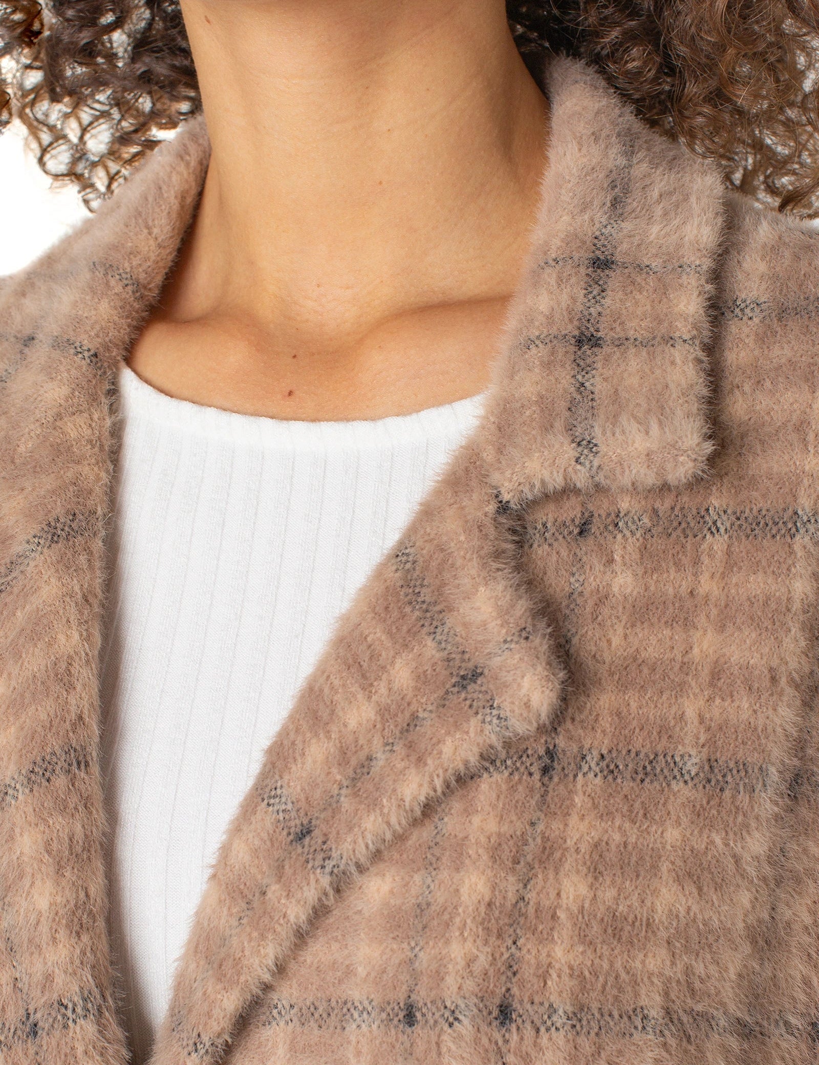 Paige Caramel Plaid Coatigan