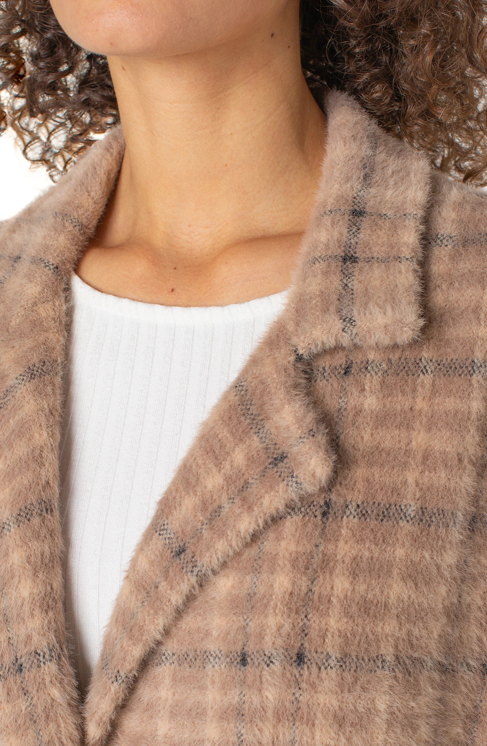 Paige Caramel Plaid Coatigan