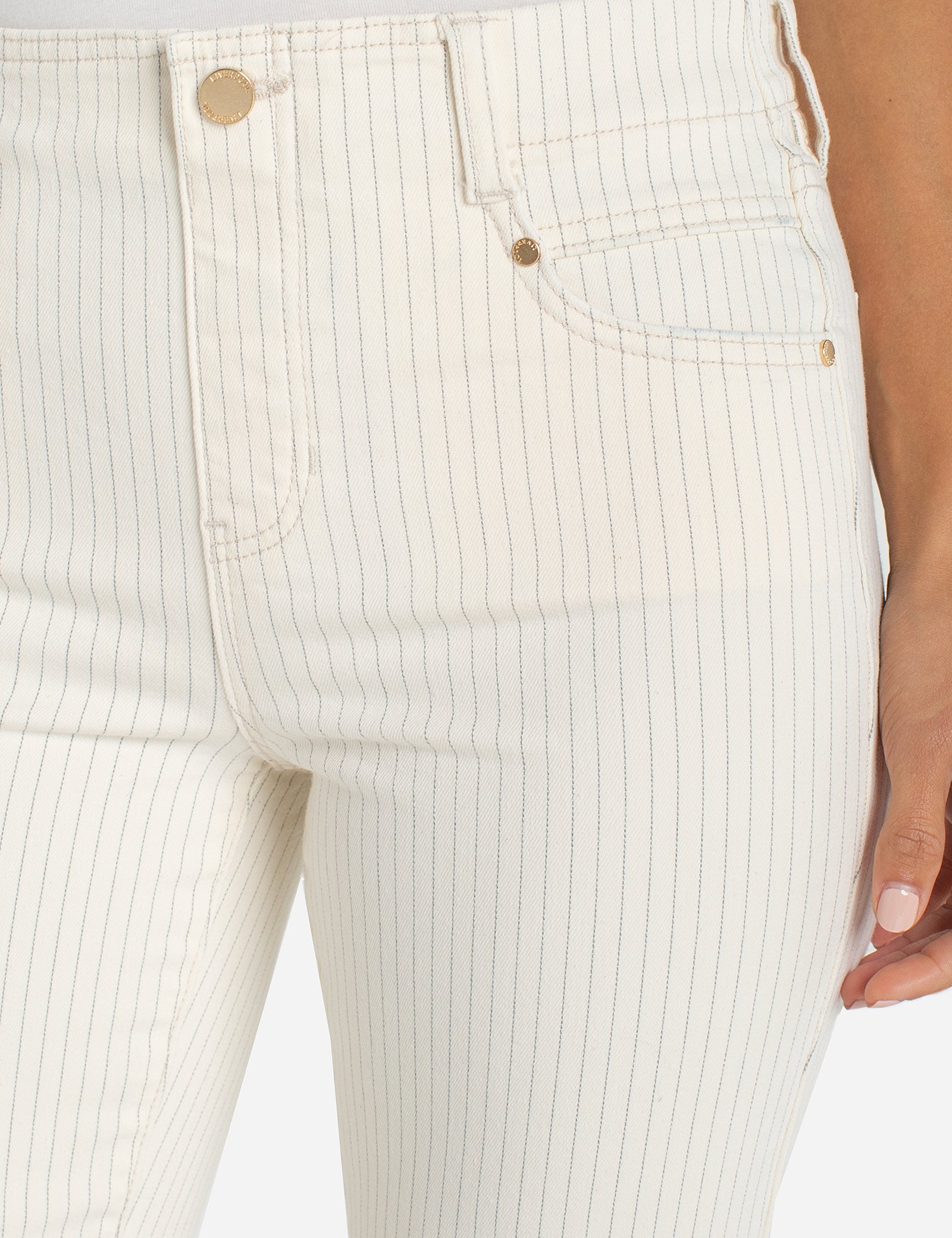 Gia Glider Crop Flare in Nautical Stripe