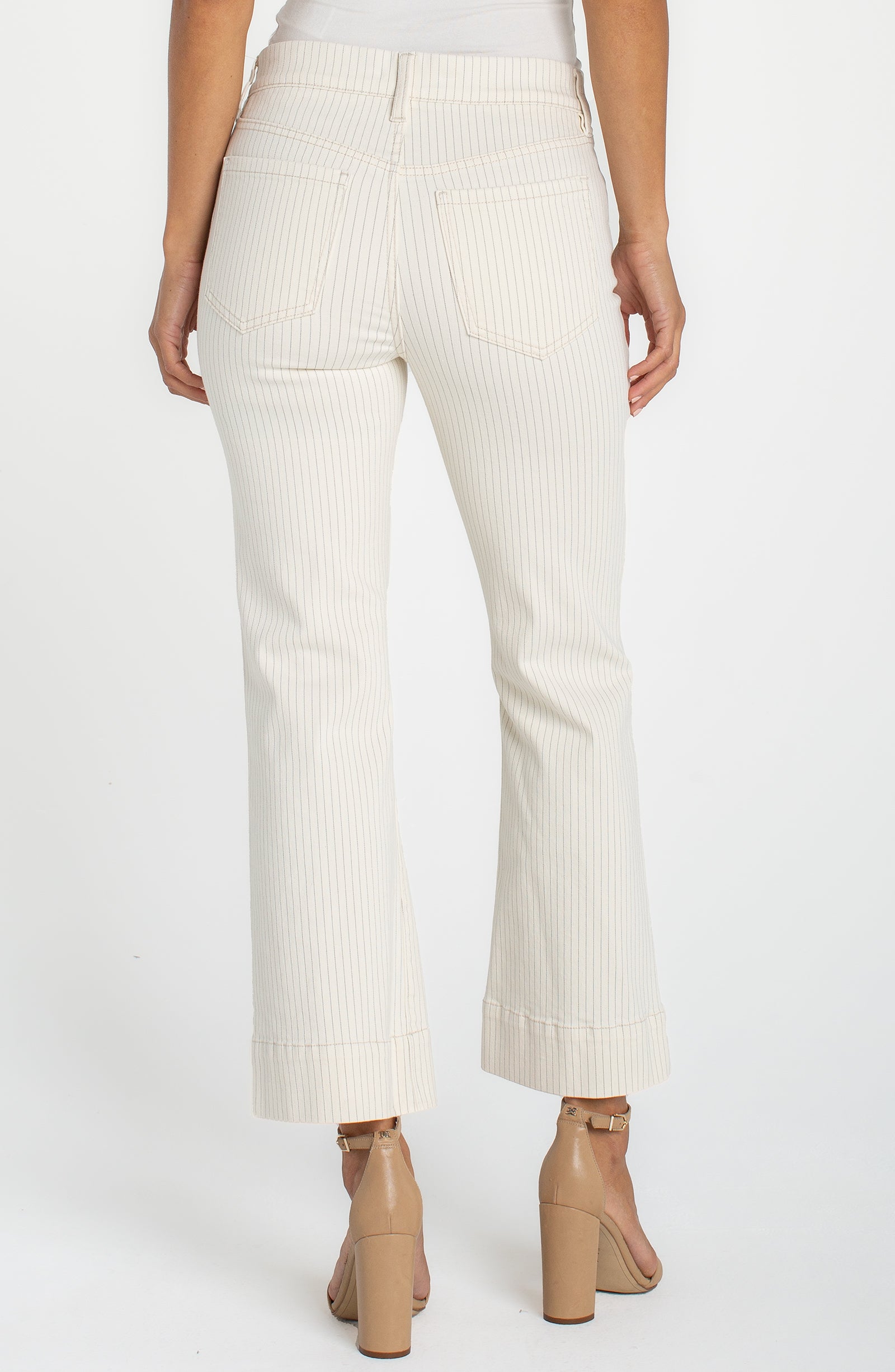 Gia Glider Crop Flare in Nautical Stripe