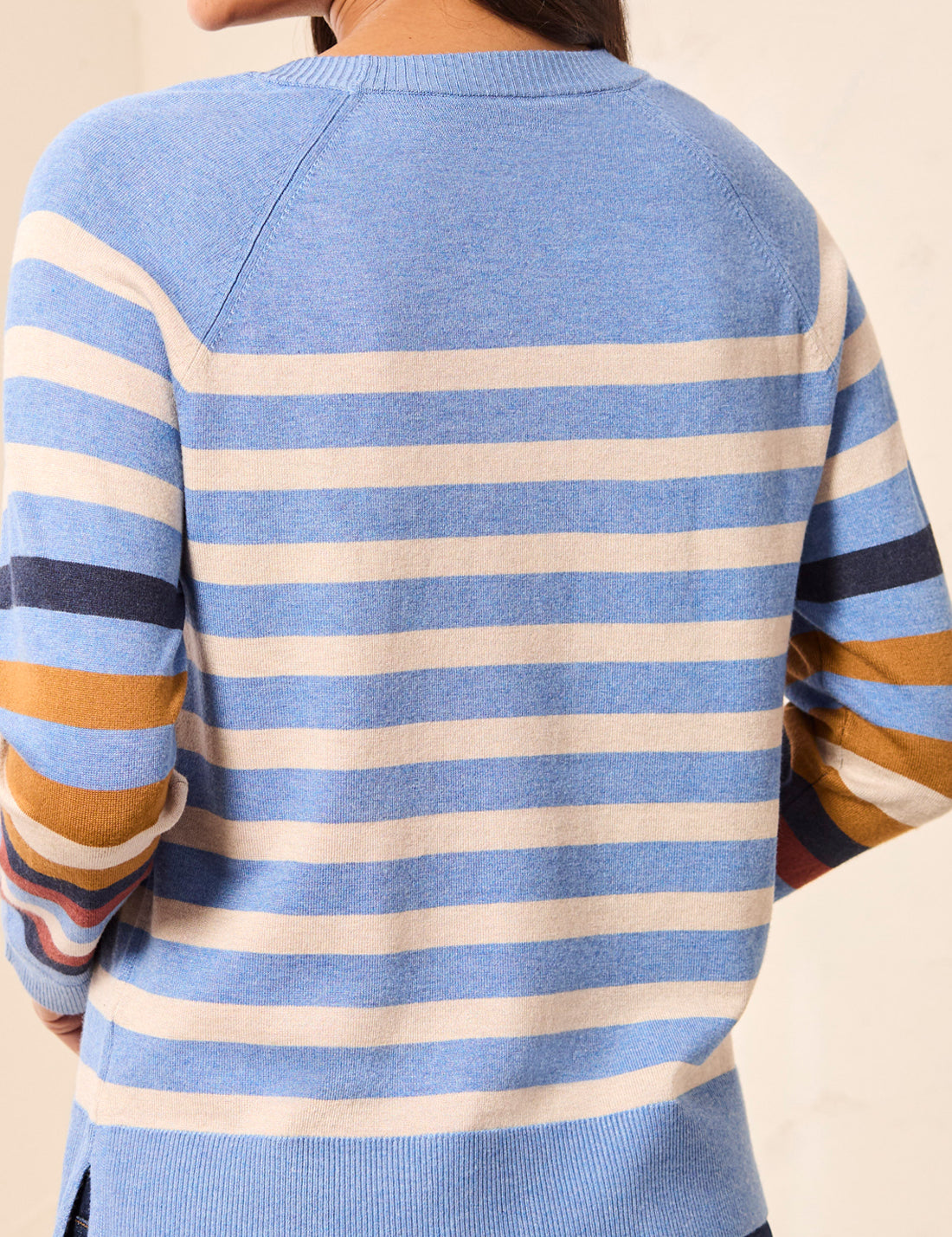 Brigette Blue Striped Sweater by Tribal