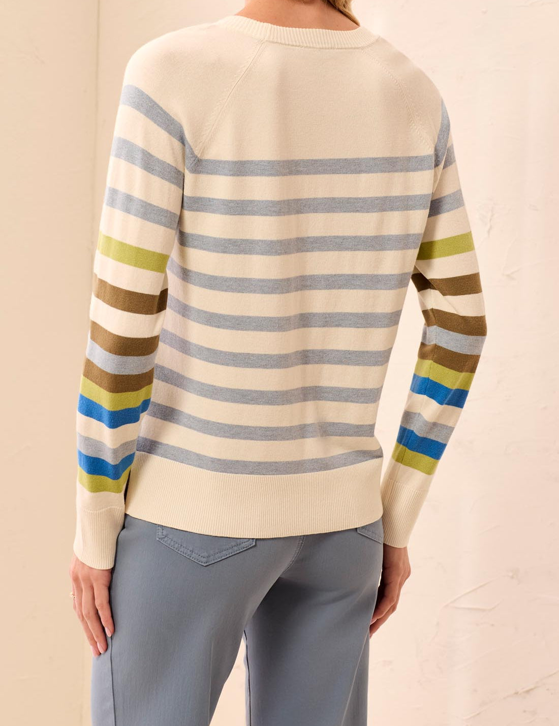 Moonstone Striped Long Sleeve Sweater
