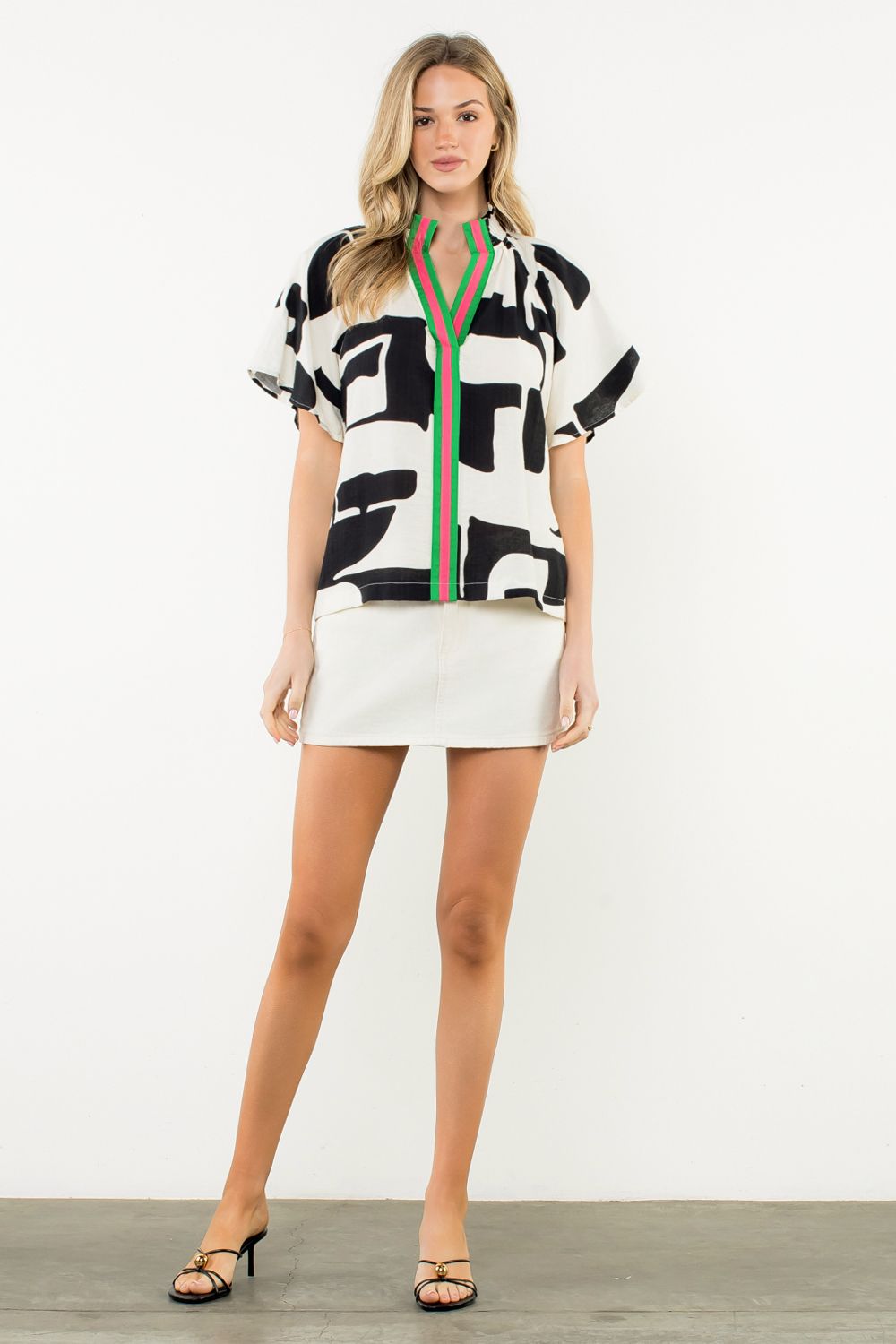 Deana THML Geo Print Blouse