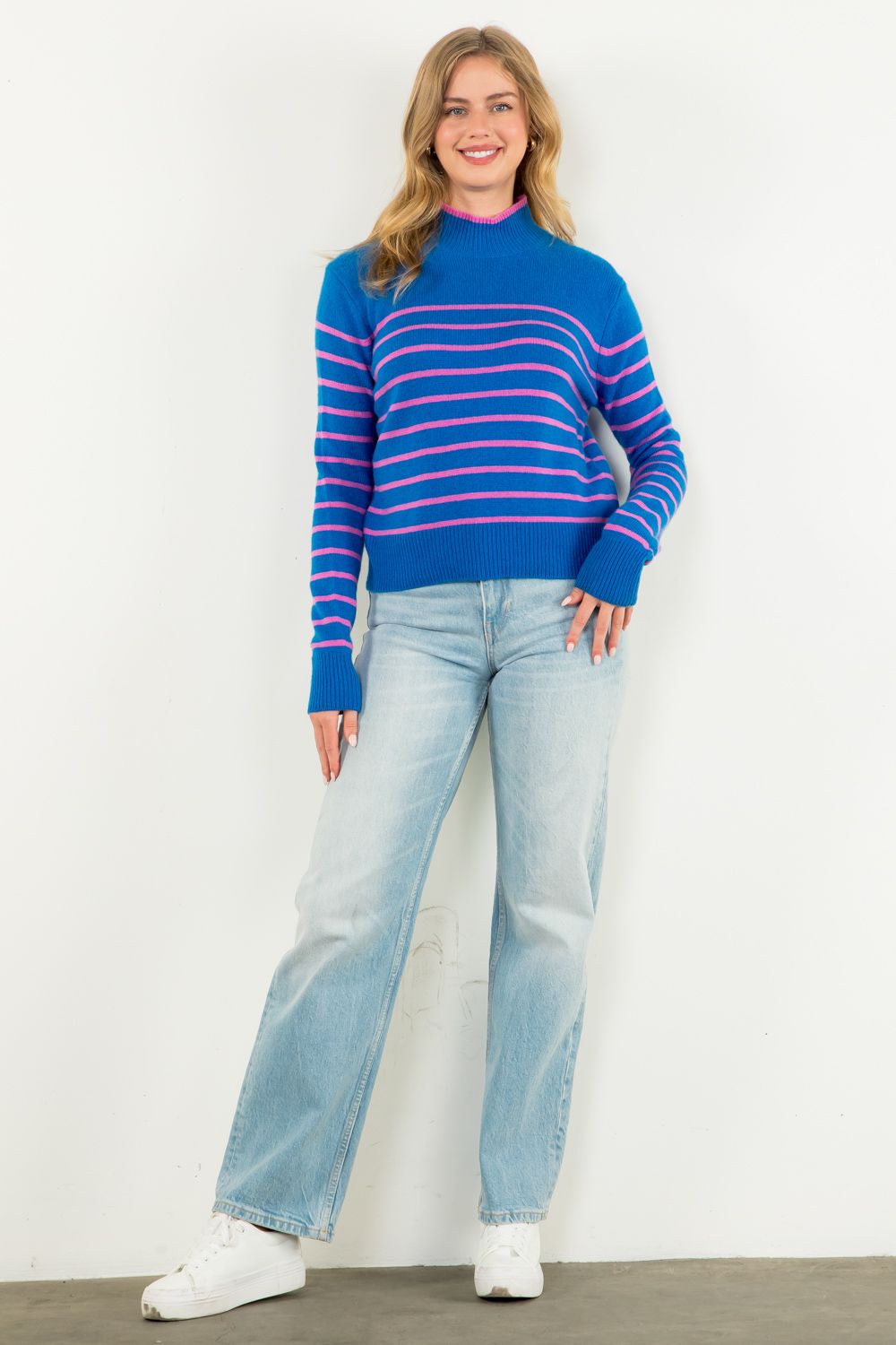 Cashmere Stripe Sweater by THML