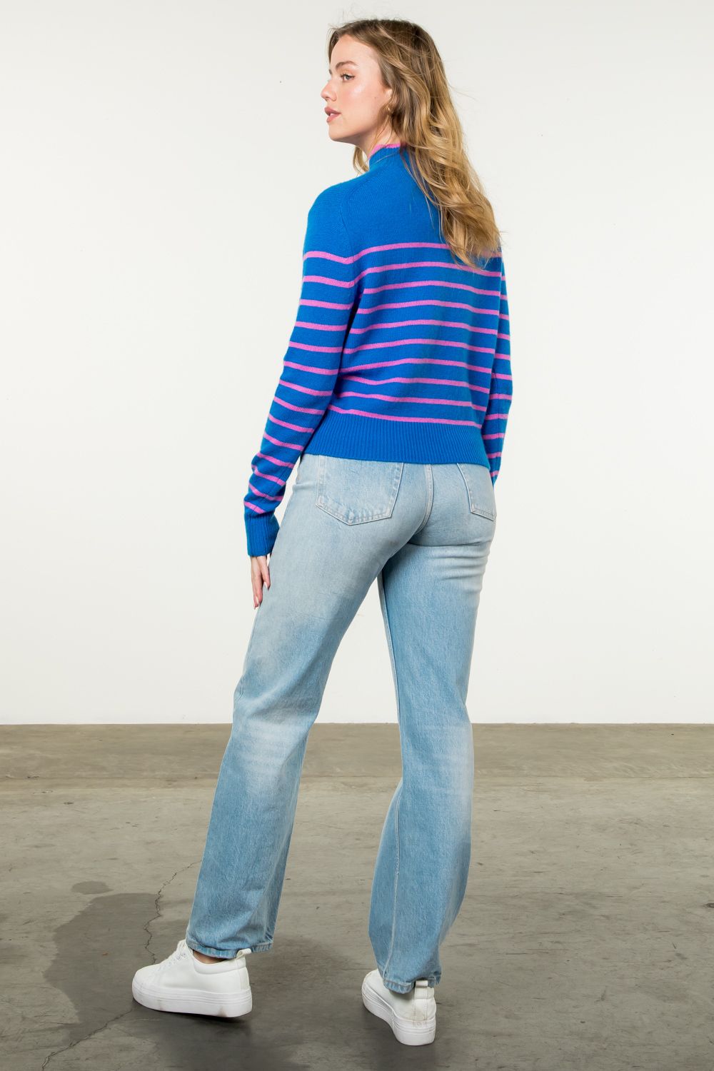 Cashmere Stripe Sweater by THML