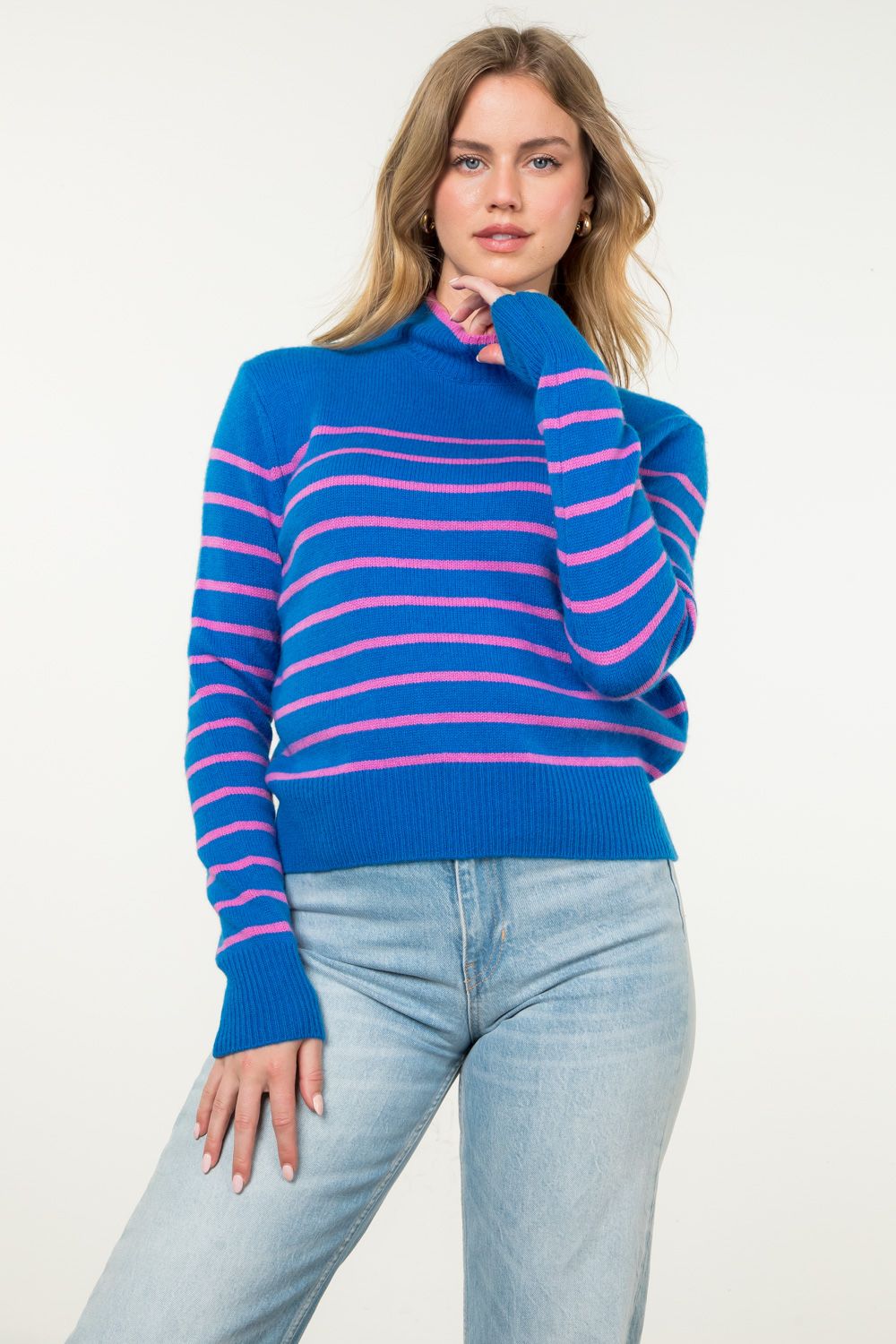 Cashmere Stripe Sweater by THML